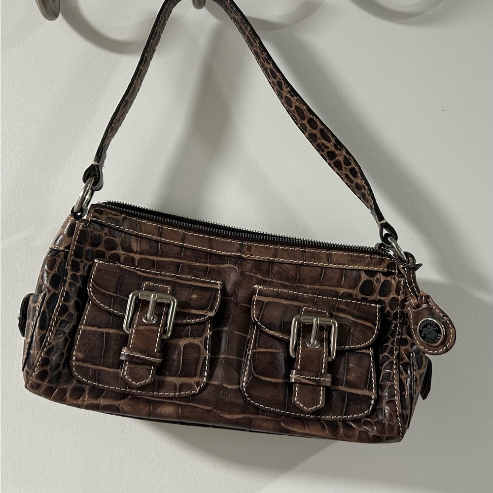 Dooney & Bourke Nile Brown Croc-Print Hobo/ Shoulder Bag | Originally $225